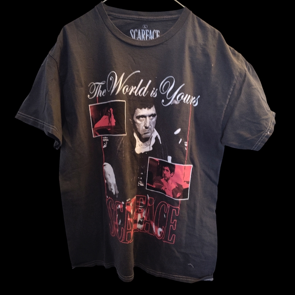 Scarface Black Graphic Tee - The World is Yours